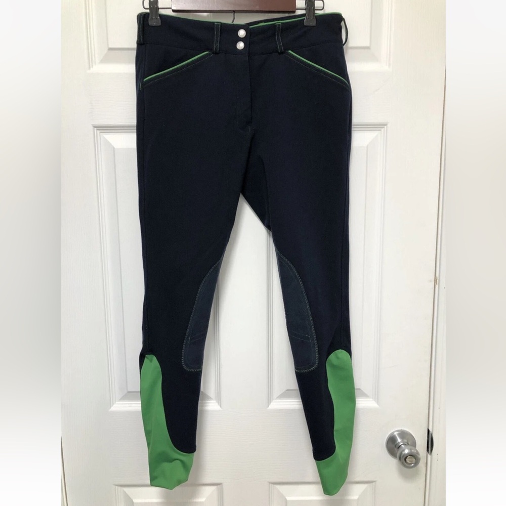 Dover Saddlery Navy and Green Riding Pants size 28